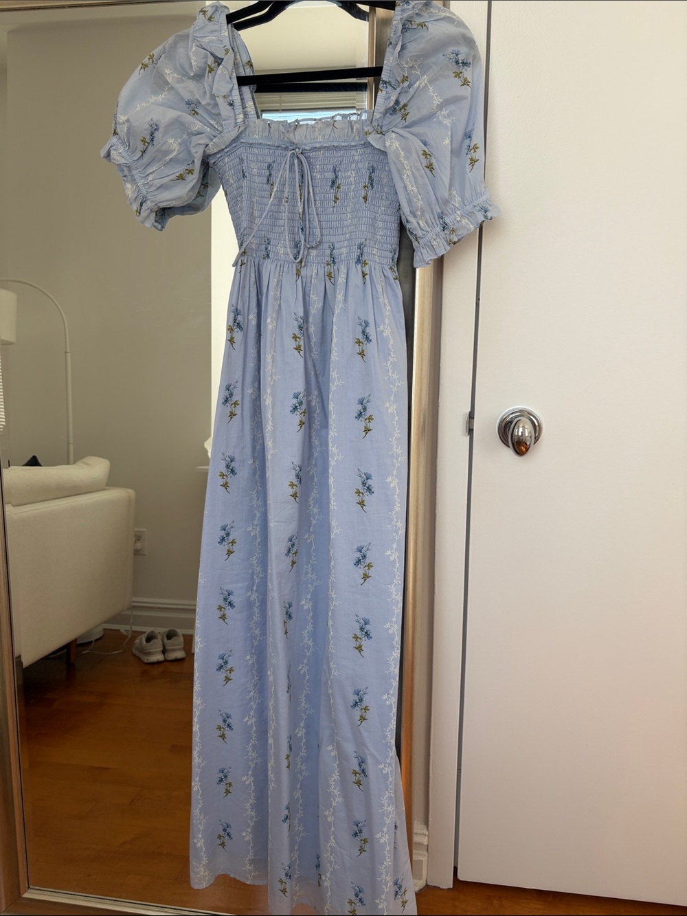 Hill House Home Puff Sleeve Smocked Maxi Dress